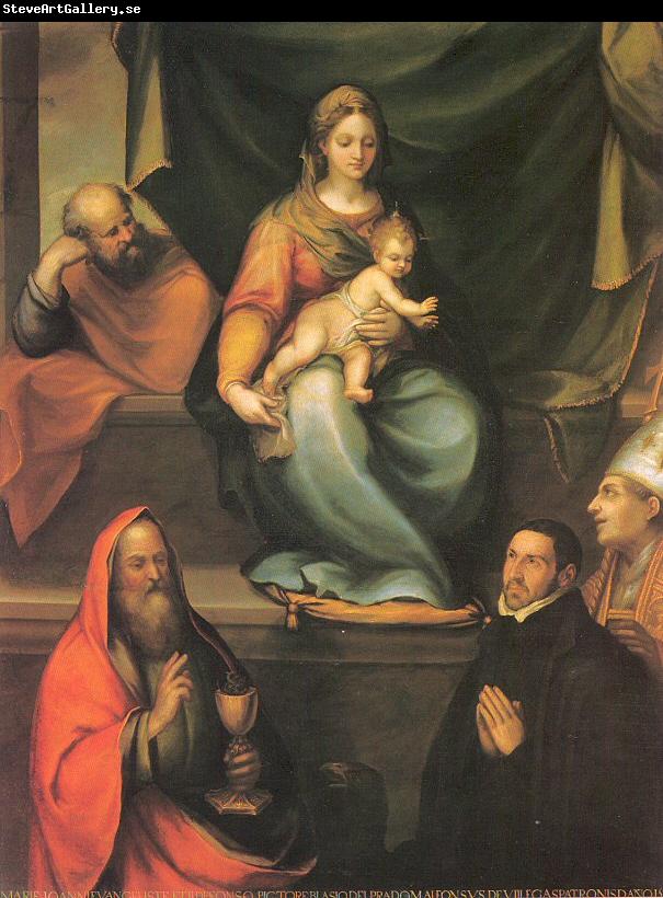 Prado, Blas del The Holy Family with Saints and the Master Alonso de Villegas